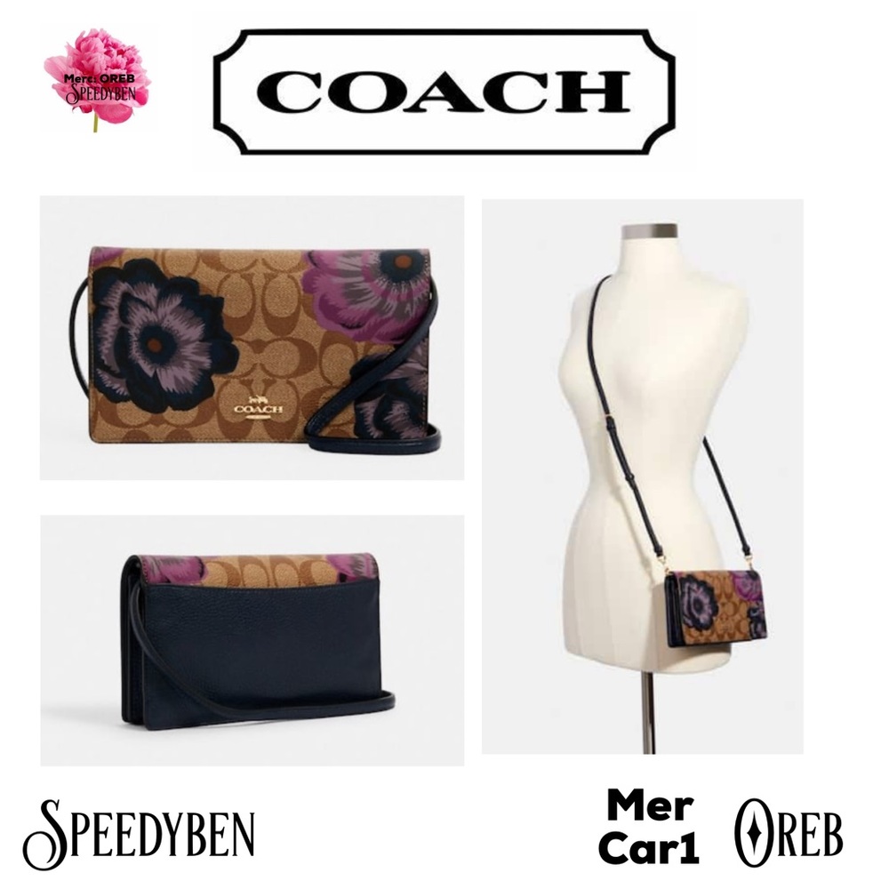 Coach Anna Foldover Crossbody Canvas Kaffe Fassett print NWT